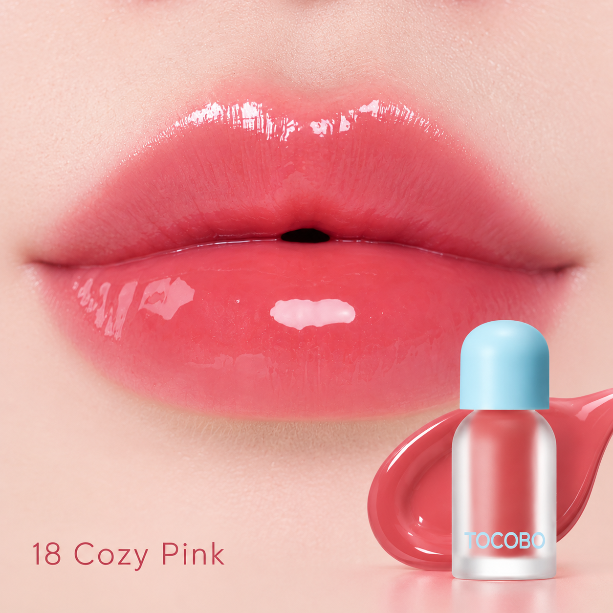 TOCOBO Cozy Pink dúsító hatású ajakolaj